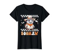 Boohaw Ghouls Cowboy Retro Groovy Halloween Costume Camiseta gráfica económica, Mujer, Negro, XS