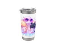 BOOjee Ghost Glam and Black Cat Halloween Niñas Mujeres BOO Vaso térmico de acero inoxidable de doble pared