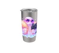 BOOjee Ghost Glam and Black Cat Halloween Niñas Mujeres BOO Vaso térmico de acero inoxidable de doble pared