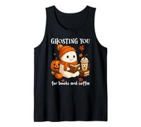 Boojee Ghosting You for Coffee and Books Fall Ghost Reading Camiseta sin Mangas