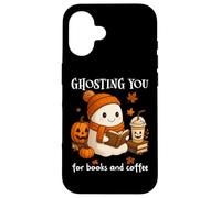 Boojee Ghosting You for Coffee and Books Fall Ghost Reading Carcasa para iPhone 16