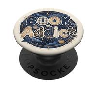 Book Addict Reading Librarian Celestial Cozy Moon Bookish PopSockets PopGrip Adhesivo