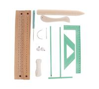 Book Binding Kit Wooden, Manual Stitching Binder Tool, Portable Book Punch with Awl and Curved Needles, DIY Notebook Album Binding Kit for Students School Adults Hobbyists Home Craft Projects