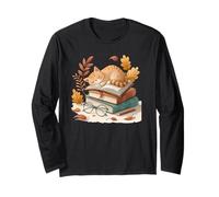 Book Cat Reading Fall Themed Cats & Books Lover Cat Bookish Manga Larga
