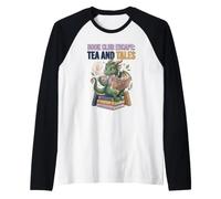 Book Club Escape: Tea Dragon Fantasy Lover Humor Escape Tale Camiseta Manga Raglan