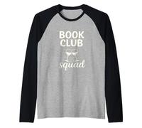 Book Club Squad Funny Reading Wine Graphic Camiseta Manga Raglan