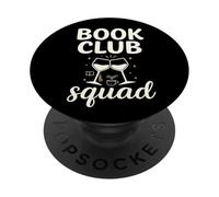 Book Club Squad Funny Reading Wine Graphic PopSockets PopGrip Adhesivo