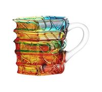 Book Coffee Mug - 3D Stained Glass Cup for Kitchen | Artistic Drinkware with Unique Design & Comfortable Grip for Women Gift, Men Surprise, Home Beverage and Holiday Celebration