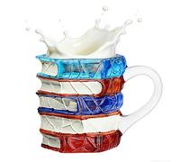 Book Coffee Mug, 3D Stained Glass, Mug with Design, Cup with Comfortable Handle, Home Kitchen Mugs, Book Lovers for Women Men Home Kitchen Office Bar Birthday Christmas