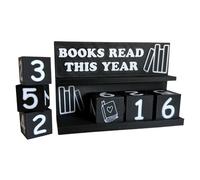 Book Counter Blocks, Books Read Tracker, Modern Reading Tally Display for Classroom Library Bedside Table Retail Decor Teacher Home Workplace 14.5x4x10cm