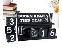Book Counter, Books Tracking Sign, 5.71x1.57x3.94 Inches Modern Reading Tracker, Clear Number Display Board, Easy Use Tally Tool, For Classroom Bedside Table Student Men Retail Teacher Home