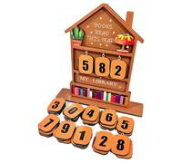 Book Counter Sign, Display Desk Decor, Book Tracker Table Sign for Bookworm, Librarian, Teacher, Student, Women, Office, School, Dorm, Bookshelf, Holiday