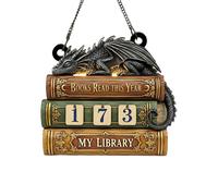 Book Counter Sign, Wooden Dragon Pendant, Embossed Tracker with Pattern Design, Decorative Reading Ornament for Creative Spaces, Study Room Accessories, Sign for Student Writers Library Bookshelf