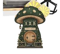 Book Counter Tracker - Mushroom Shape Reading Ornament, Tabletop Number Display with Charm, Wooden Page Marker with Stand, Study Room Library Decor, Motivation Tool for Students, Teachers