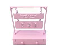 Book Counter Tracker - Reading Progress Decor | Compact Hanging Board With Manual Turning Tabs, Polylactic Acid Book Tracker Sign With Visual Count Design, Reading Motivation Display