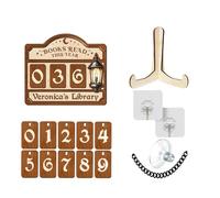 Book Counter - Wall Mount Decorative Reading Tool | Track Up to 999 Books Read This Year, Fun Bookish Counter for Library, Bathroom, Desk, Recipe Station, Christmas, or Book Lover