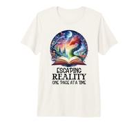 Book Dragon Escaping Reality One Page at a Time Fantasy Era Camiseta Premium
