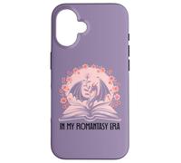 Book Dragon Fantasy Era Romantasy Bookish Purple Books Lover Carcasa para iPhone 16