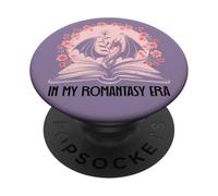 Book Dragon Fantasy Era Romantasy Bookish Purple Books Lover PopSockets PopGrip Adhesivo