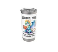Book Dragon I Read Because Roasting People is Frowned Upon Vaso térmico de acero inoxidable de doble pared