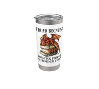 Book Dragon I Read Because Roasting People is Frowned Upon Vaso térmico de acero inoxidable de doble pared