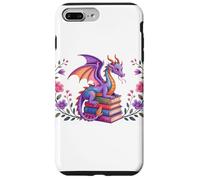 Book Dragon Reading Books Dragons Bookish Floral Book Lover Carcasa para iPhone 7 Plus/8 Plus