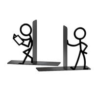 Book Ends - 2 piezas Book Ends For Shelves Decorative |Metal Abstract Bookshelf Decor F0r Home Bedroom Living | Funny BookS Holders For Shelves Room Study Office Library Dorm Apartment Cafe Adults Kid