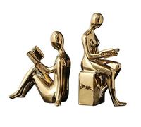 Book Ends for Shelves, Decorative Figurine, Heavy Duty Design, Anti-Slip Base, Cerámica Construction, Perfect for Bookcase Styling, Kitchen Cookbook Storage and Work Desk Display