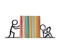 Book Ends - Non-Skid Space-Saving Holder, 17.5x3x14.99cm/6.89x1.18x5.9 Inches, Abstract Heavy Duty Metal Organizer, Book Stopper Organizer, Shelves Bookends For Bookshelves