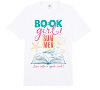 Book Girl Summer Beach Reads Bookish Reader Book Lover Comfort Colors Adult Heavyweight T-Shirt