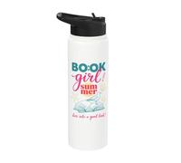 Book Girl Summer Beach Reads Bookish Reader Book Lover Stainless Steel Insulated Water Bottle