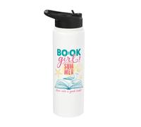 Book Girl Summer Beach Reads Bookish Reader Book Lover Stainless Steel Insulated Water Bottle
