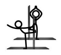 Book Holder for Shelf, Human-Shaped Metal Stopper, Black Divider Ends with Strong Support, Novelty Aid with Smooth Texture, Sl ccessory with Modern Style, Decorative Solution for Women Men
