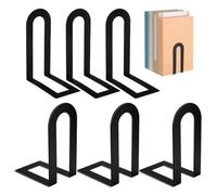 Book Holders For Shelves 6PCS Non-Skid Heavy-Duty Book Ends
