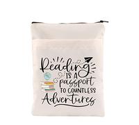 Book Lover Book Sleeve Literary Book Theme Reading is a Passport to Countless Adventures Book Pouch Gifts for Bookworm (Lectura-b)