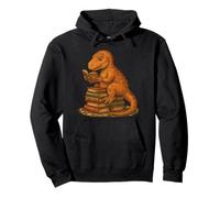 Book Lover Bookworm Divertido Leyendo Dinosaurio T Rex Libros Dragón Sudadera con Capucha