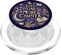 Book Lover Celestial Witchy Cat Just One More Chapter Purple PopSockets PopGrip para MagSafe