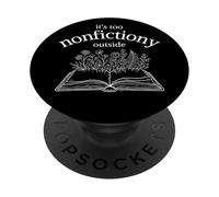 Book Lover Flowers Es Demasiado no ficción afuera PopSockets PopGrip Adhesivo