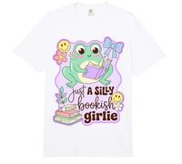 Book Lover Frog Just A Silly Bookish Girlie Comfort Colors Adult Heavyweight T-Shirt