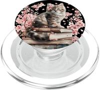 Book Lover Graphic For Cat Mom and People Who Love Cats PopSockets PopGrip para MagSafe