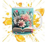 Book Lover Mug - Book Club Coffee Cup 350ml, Bookworm de cerámica Taza con diseño de biblioteca 3D, Cute Library Shelf para té, café, bebidas calientes, amantes de la literatura perfecta