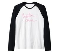 Book Lover Pink Script Minimal Reader Libro de Biblioteca estética Camiseta Manga Raglan