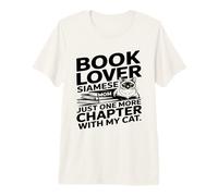 Book Lover Siamese Mom Solo Un Capítulo Más con Mi Gato Camiseta Premium