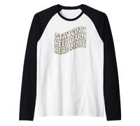 Book Lover Stay Cozy Keep Warm Read More Retro Camiseta Manga Raglan