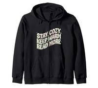 Book Lover Stay Cozy Keep Warm Read More Retro Sudadera con Capucha