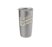 Book Lover Stay Cozy Keep Warm Read More Retro Vaso térmico de acero inoxidable de doble pared