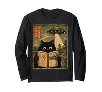 Book Lover UFO Alien Abduction Vintage Japanese Cat Manga Larga
