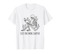 Book Lover Un capítulo más Floral Dark Academia Camiseta gráfica económica, Hombre, Blanco, S