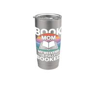 Book Mom: Mi fin de semana está lleno, lector, humor Vaso térmico de acero inoxidable de doble pared