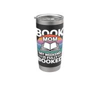Book Mom: Mi fin de semana está lleno, lector, humor Vaso térmico de acero inoxidable de doble pared